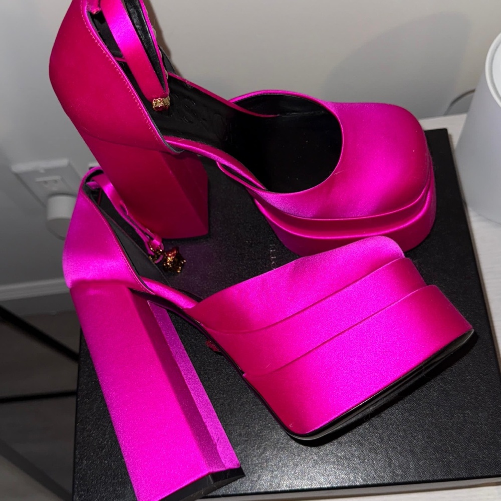 VERSACE PINK PLATFORM SHOES